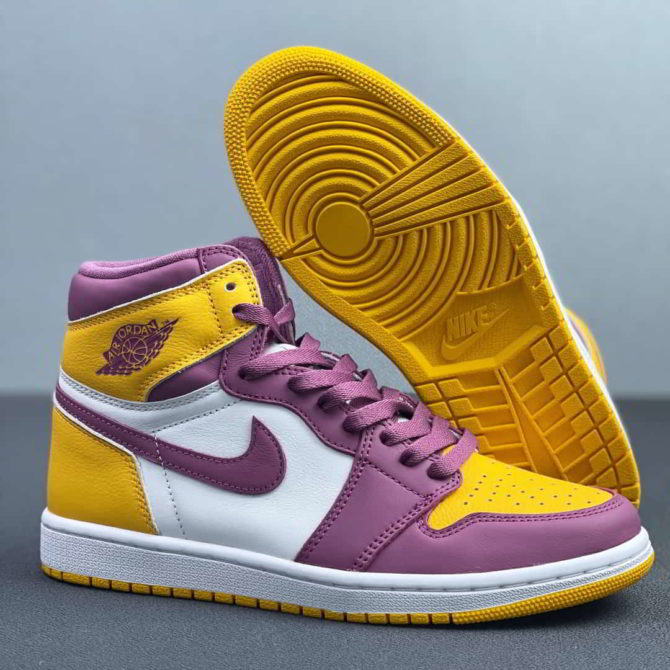 Nike Air Jordan 1 High Top Purple And Gold2